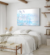 Paul Sinus Wandbild 120x80cm Winter Schnee Schneeflocken Weiß Blau Hellblau