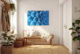 Sinus Art Wandbild 120x80cm Die Tropfen auf der blauen Blüte bringen Frische, Eleganz und Tiefe in den Raum