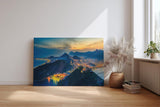 Sinus Art Wandbild 120x80cm Blick auf die Lichter von Rio mit markanter Silhouette des Zuckerhuts und tropischem Flair