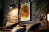 Paul Sinus Kunstdruck 40x60cm Burn Curve Rot Gelb Linie Feuer Dynamik Ausdruck Bewegung