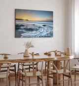 Paul Sinus Wandbild 120x80cm Meer Wellen Flut Sonnenuntergang Küste Horizont