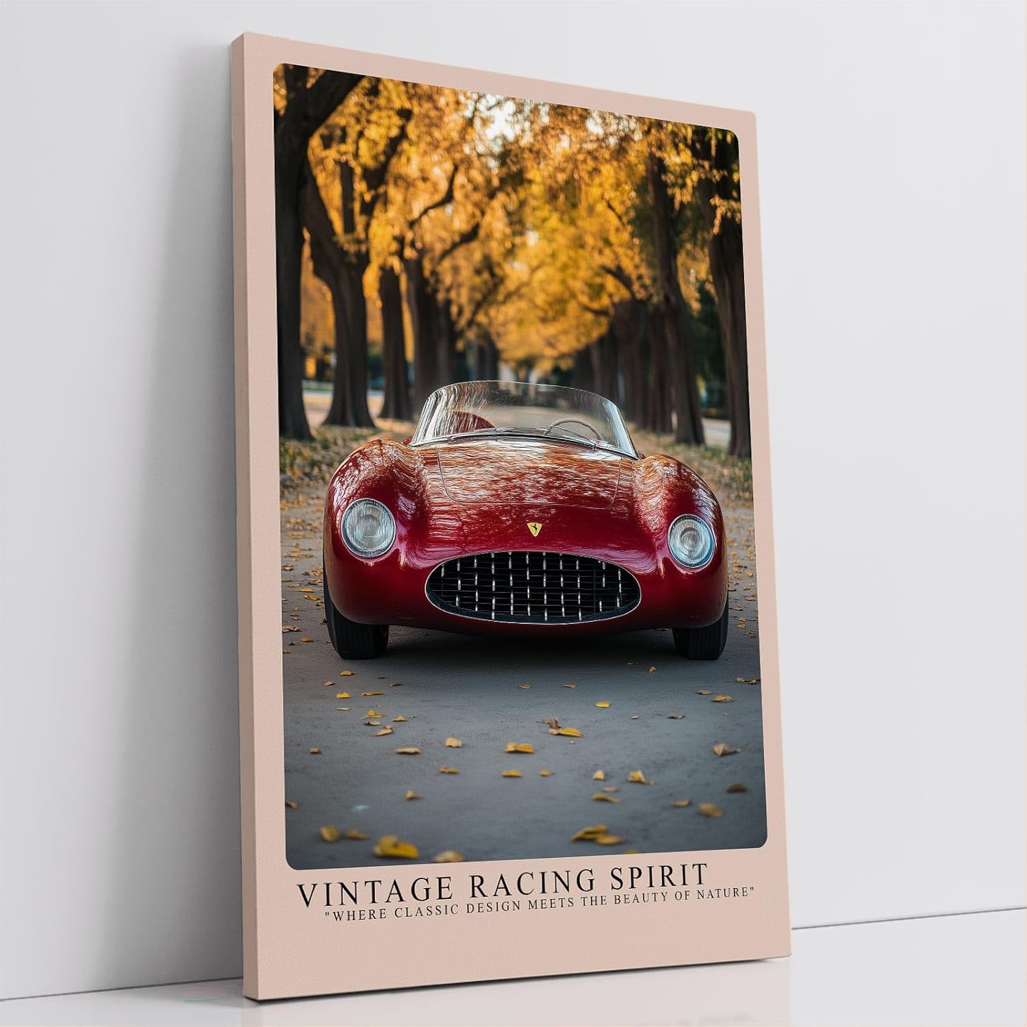 Paul Sinus Leinwandbild 60x90cm Vintage Racing Spirit Klassischer Rennwagen Herbstliche Eleganz Zeitlose Automobilkunst