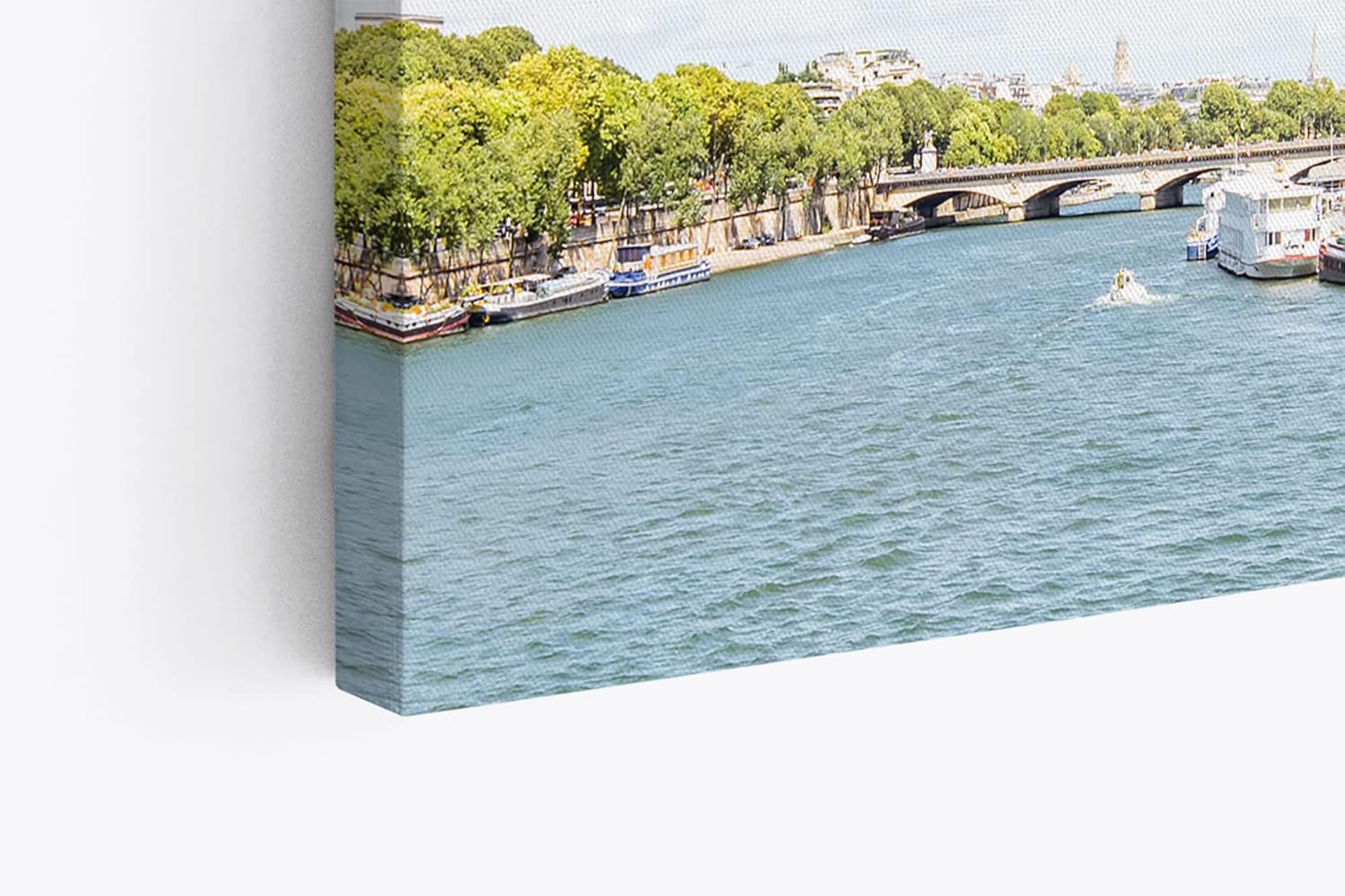 Paul Sinus Wandbild 120x80cm Paris Eiffelturm Fluss Frankreich Kanal blauer Himmel