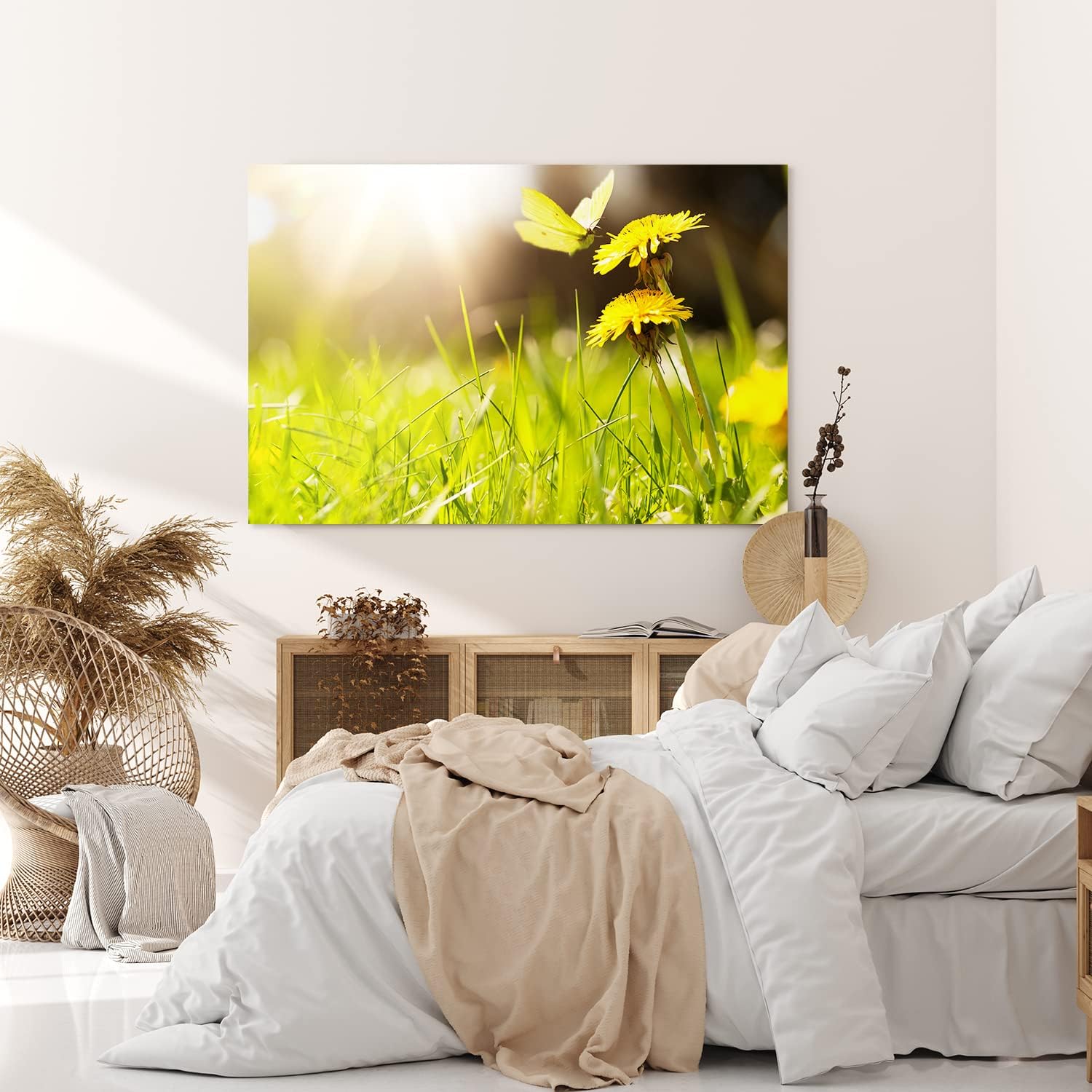 Paul Sinus Wandbild 120x80cm Sommerwiese Löwenzahn Schmetterling Gras Wiese