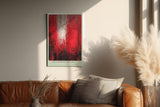Paul Sinus Wandbild in 40x60cm The Crimson Facade – Ausdrucksstarkes abstraktes Kunstwerk in leuchtendem Rot mit strukturreicher Oberfläche