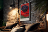 Paul Sinus Kunstdruck 40x60cm Scarlet Heart – Mohnblume in Makroaufnahme mit intensivem Rot und schwarzem Zentrum