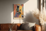 Paul Sinus Wandbild in 40x60cm The Yellow Facade – Mediterrane Balkonszene mit leuchtend gelber Fassade und verspielten Details in impressionistischem Stil