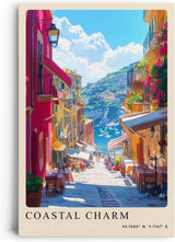 Paul Sinus Leinwandbild 80x120cm Coastal Charm – Italien, Cinque Terre, Mittelmeer, Küste, Farben, Urlaub, Sommer, Architektur, Charme, Gasse