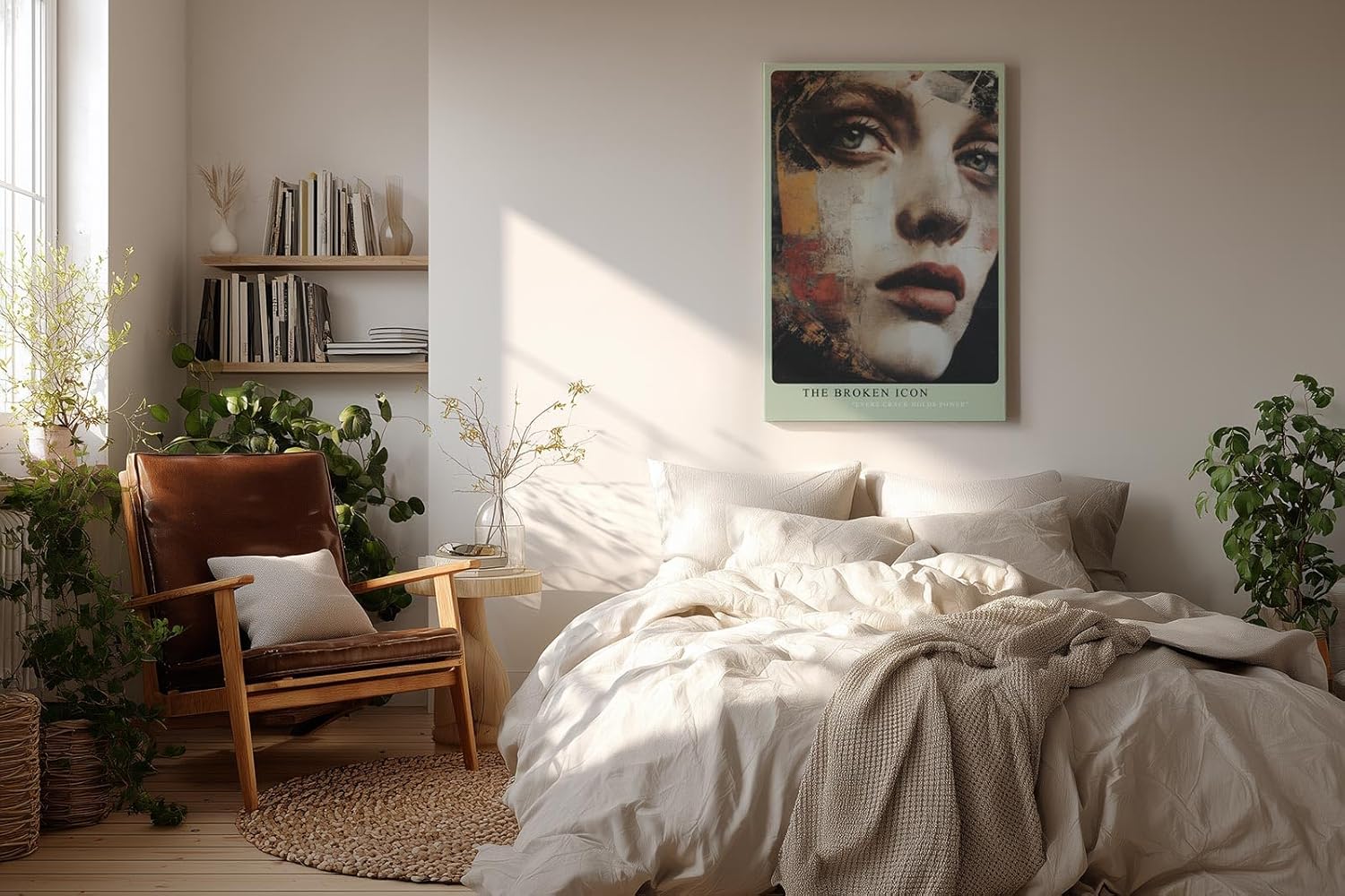 Paul Sinus Wandbild in 40x60cm Frauenporträt in fragmentierter Malweise – kraftvolles Mixed-Media-Kunstwerk für moderne Raumgestaltung