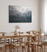 Paul Sinus Wandbild 120x80cm Tannenwald Wald Berg Natur Bäume Nebel Kunstvoll