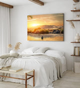 Paul Sinus Wandbild 120x80cm Afrika Nil Ägypten Fischerboot Fischer Fluss Sonnenuntergang