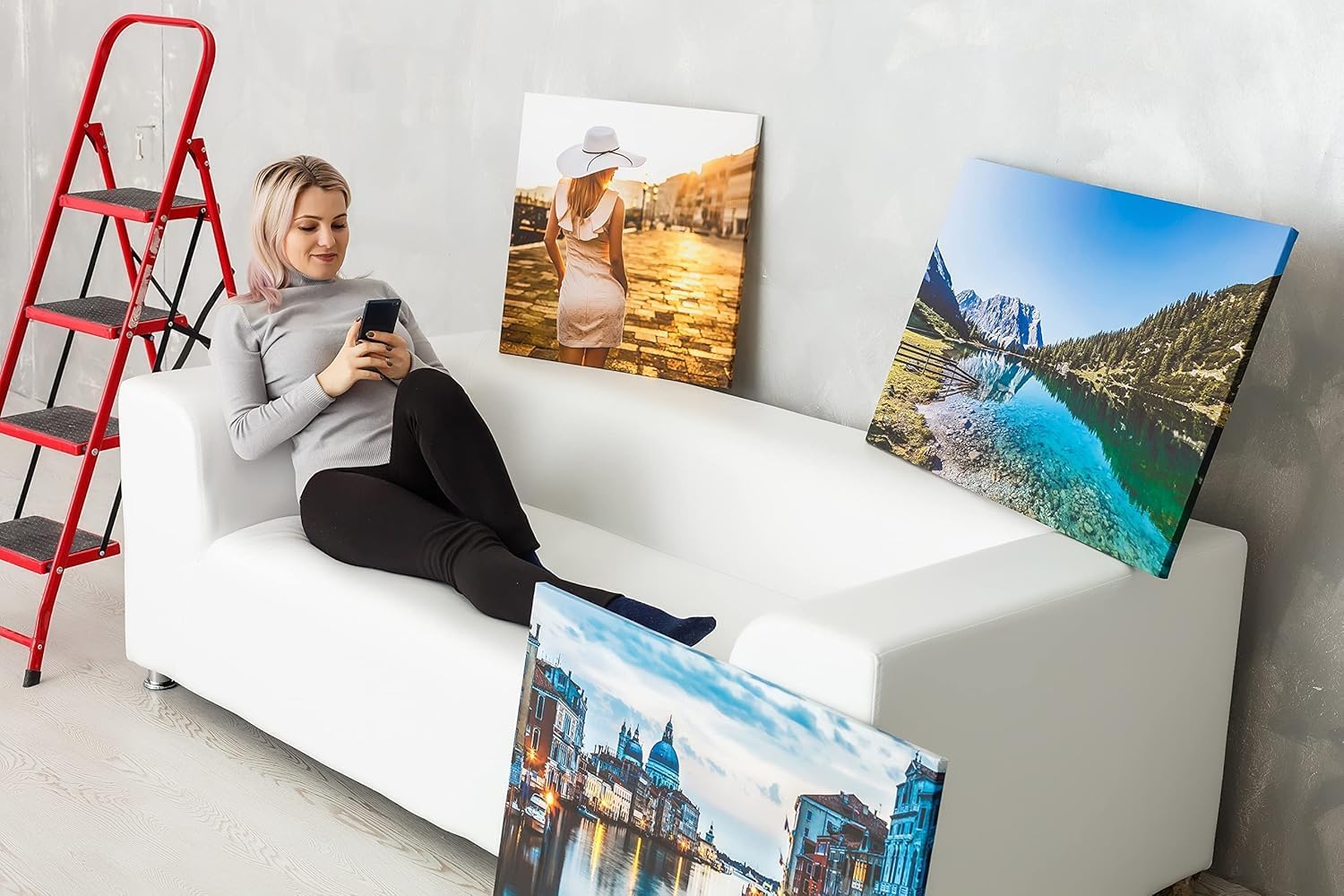 Paul Sinus Foto auf Leinwand viele Größen SOFORT ONLINE Upload eigenes Bild auf Canvas mit Holzrahmen - Wandbild mit Wunschmotiv - Persönliches Kunstdruck personalisiert