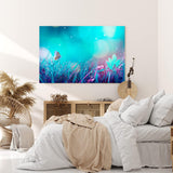 Paul Sinus Wandbild 120x80cm Schmetterling Wiese Blau Frühling Fotokunst Gras