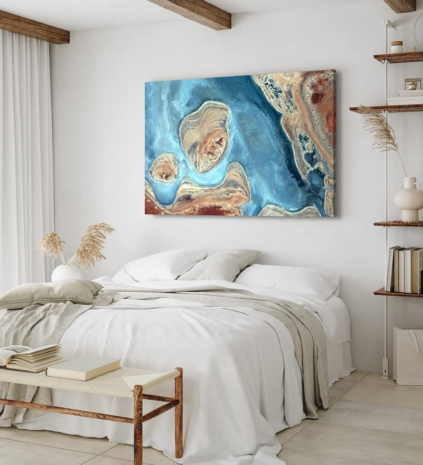 Paul Sinus Wandbild 120x80cm Luftaufnahme Fluss Vogelperspektive Kunstvoll Satellitenfotografie