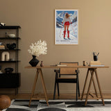 Paul Sinus Leinwandbild 60x90cm Leinwandbild St. Moritz Skifahren Winterzauber Alpen stilvolle Eleganz sportliche Ästhetik luxuriöser Lifestyle Retro