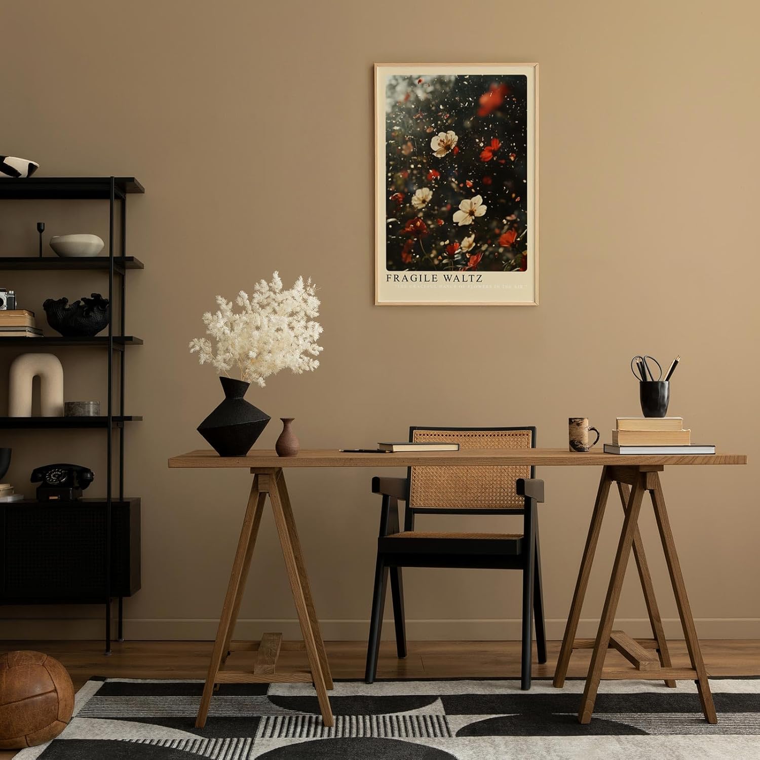 Paul Sinus Leinwandbild 60x90cm Fragile Waltz Leinwandbild tanzende Blütenblätter in der Luft poetische Naturkunst mit magischer Atmosphäre