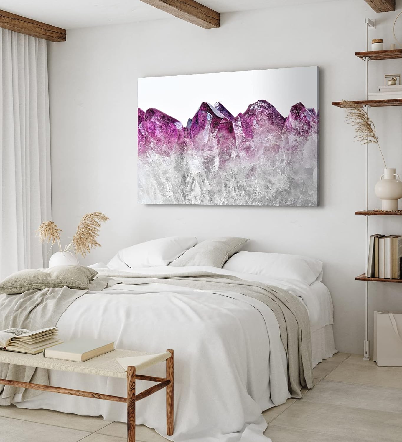 Paul Sinus Wandbild 120x80cm Kristalle Rosa Violett Fotokunst Nahaufnahme Kunstvoll