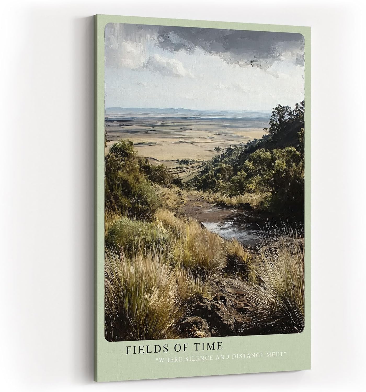 Paul Sinus Wandbild in 40x60cm weite Landschaft mit Gräsern und Panoramablick – atmosphärisches Naturmotiv für entspannte Wohnund Arbeitsräume