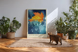 Paul Sinus Kunstdruck 40x60cm Autumn Drop Ahornblatt Wassertropfen Bokeh Makro Kunst Natur