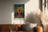 Paul Sinus Wandbild in 40x60cm Tree of Consciousness – farbenprächtiger Baum mit symmetrischer Struktur, abstrakte Naturmetapher