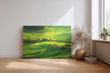 Sinus Art Wandbild 120x80cm Atemberaubende Landschaft der Toskana mit sanften Hügeln und typisch italienischer Architektur