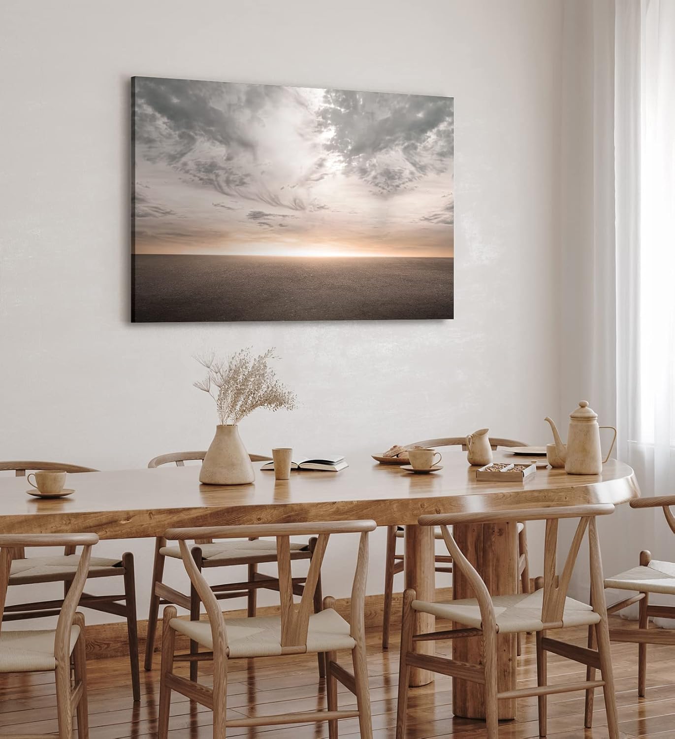 Paul Sinus Wandbild 120x80cm Horizont Himmel Erde Sonnenuntergang schwarze Wüste