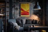 Paul Sinus Wandbild in 40x60cm The Sun's Curtain – Abstrakte Wellen in leuchtendem Gelb und Rot für moderne Wohnräume