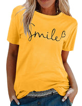 Tuopuda T-Shirt Damen Sommer Oberteile Rundhals Kurzärmeliges Print Bluse Basic Shirt Bequem Baumwolle Tunika Tee Tops Schlank Hemd für Frühling Sommer Herbst