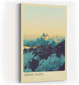 Paul Sinus Kunstdruck 40x60cm Swiss Alps mit Sonnenaufgang über verschneiten Berggipfeln