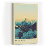 Paul Sinus Kunstdruck 40x60cm Swiss Alps mit Sonnenaufgang über verschneiten Berggipfeln