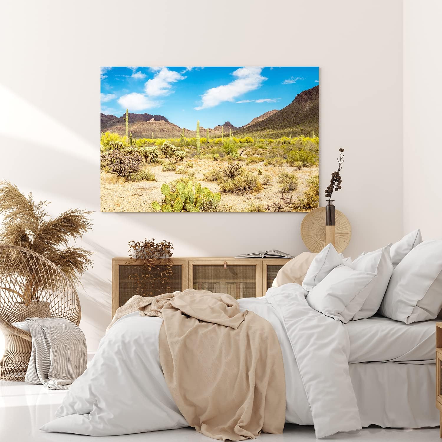 Paul Sinus Wandbild 120x80cm Kakteen Wüstenberge Mexiko Landschaft Sonnenschein