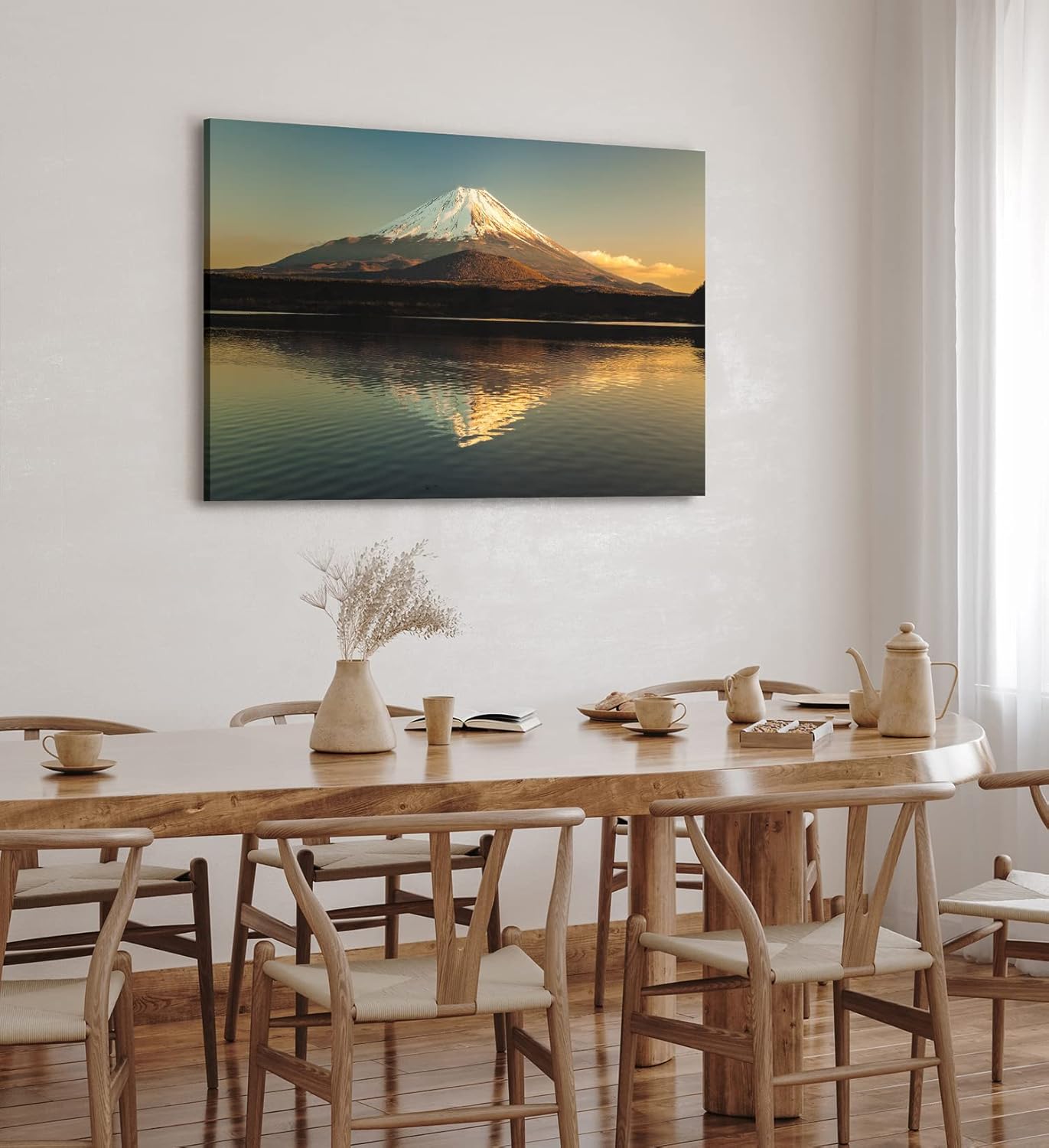Paul Sinus Wandbild 120x80cm Fuji Berggipfel Japan Vulkan See Berg Schneegipfel