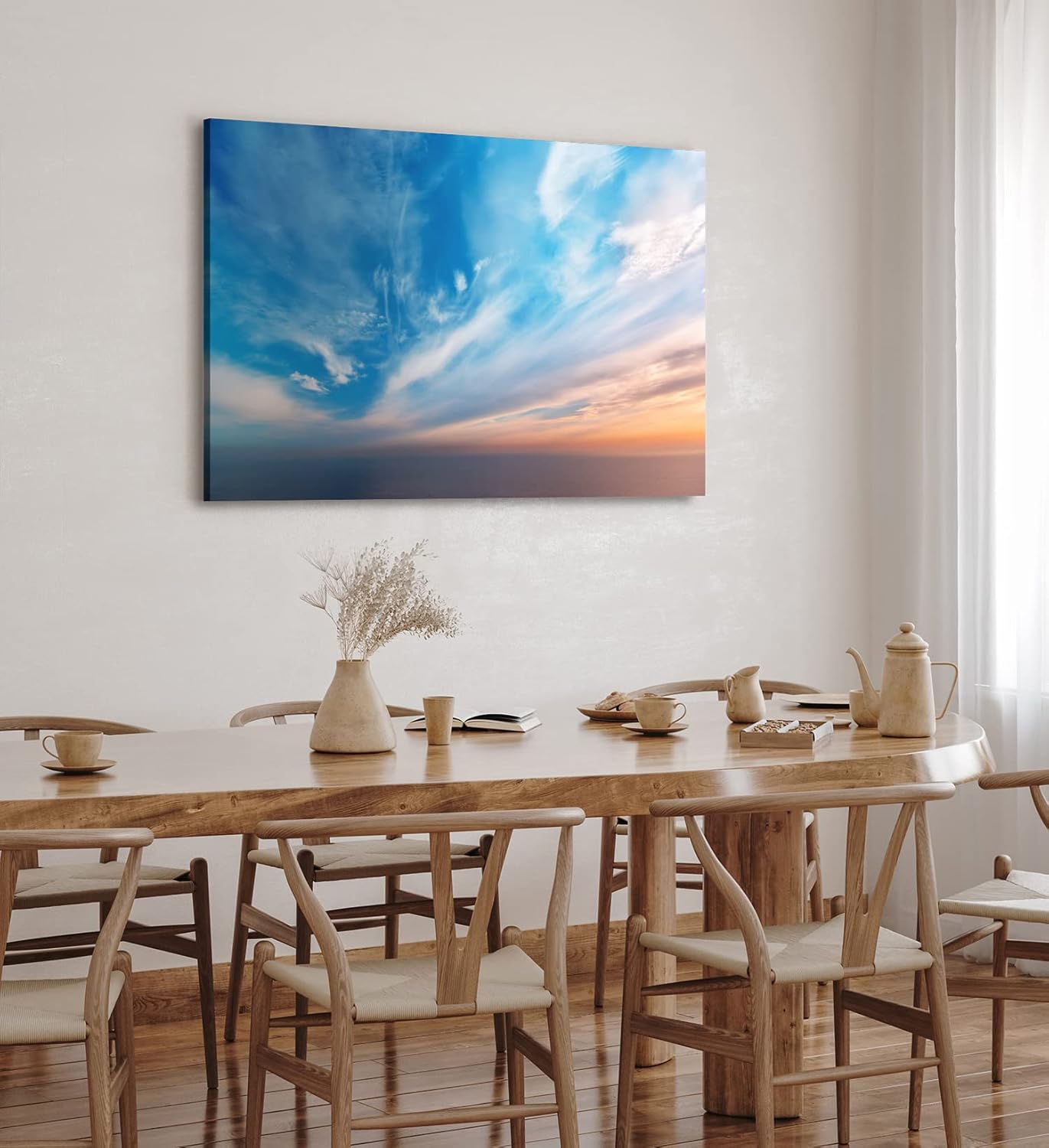 Paul Sinus Wandbild 120x80cm Himmel Meer Horizont Wolken Blau Sonnenuntergang