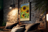 Paul Sinus Kunstdruck 40x60cm Sunflower Field – leuchtendes Sonnenblumenfeld mit Schmetterling