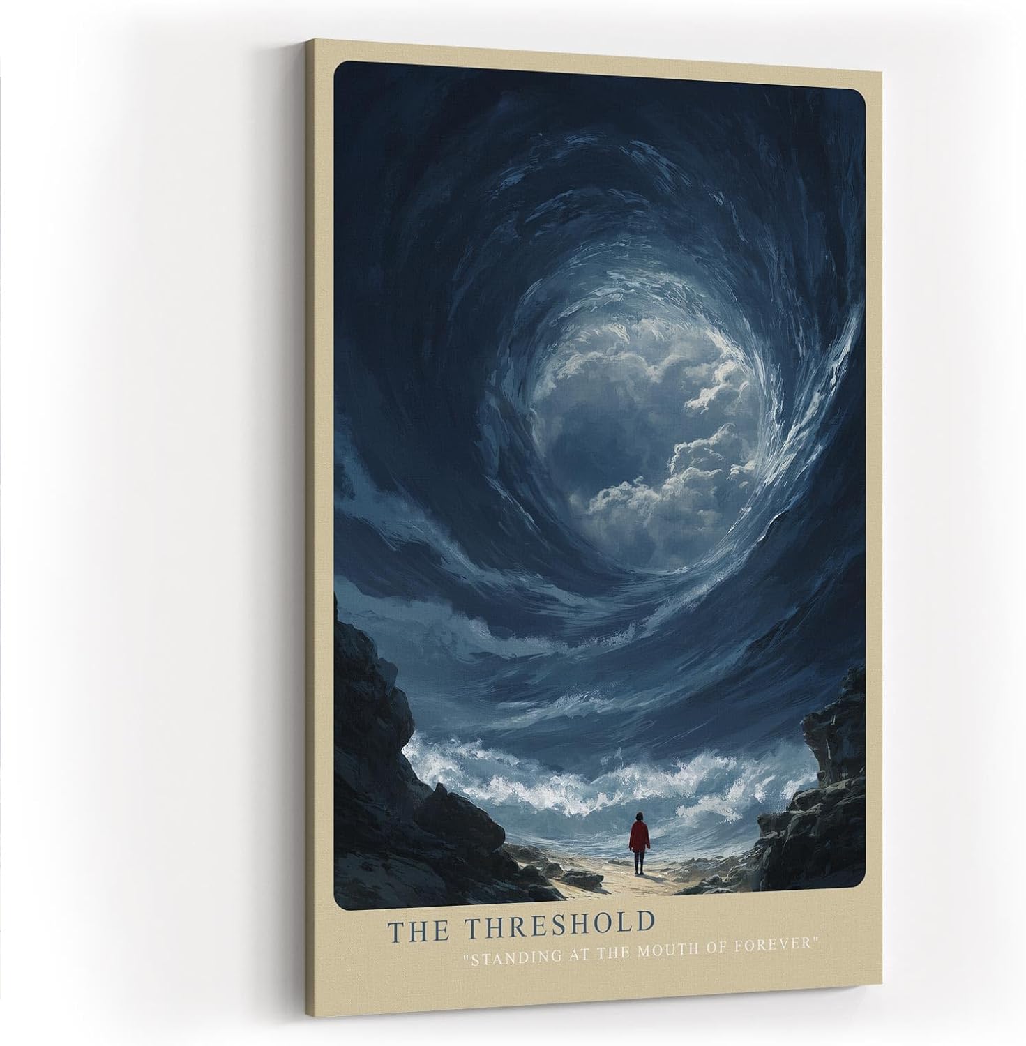 Paul Sinus Wandbild in 40x60cm The Threshold mit imposantem Wolkentunnel und einsamer Figur für faszinierende Wandgestaltung