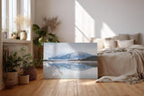 Sinus Art Wandbild 120x80cm Ruhige Alpenlandschaft mit schneebedeckten Bergen und klarer Wasserfläche