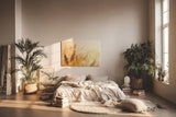 Sinus Art Wandbild 120x80cm Sommerliches Kornfeld mit Weizenähren in goldener Abendsonne