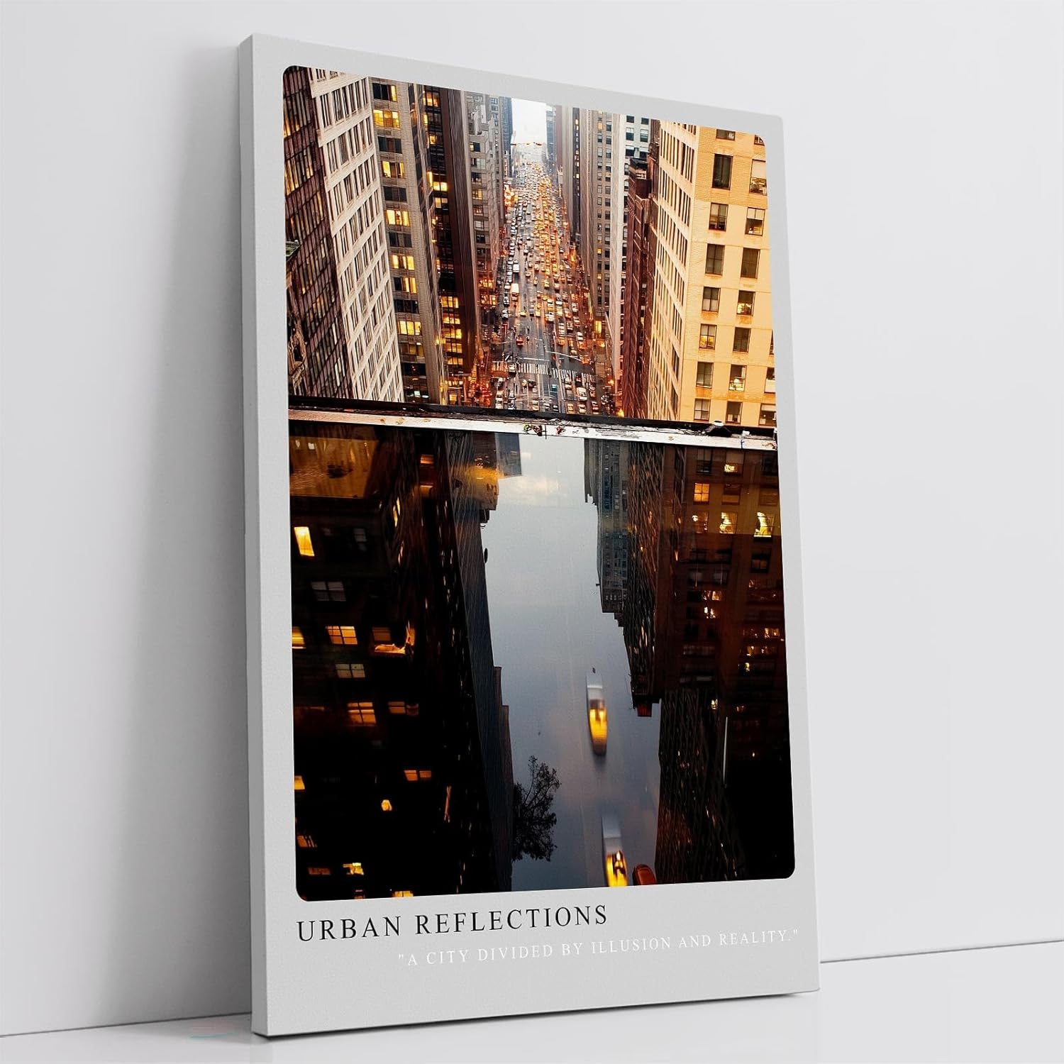 Paul Sinus Leinwandbild 80x120cm Urban Reflections Leinwandbild faszinierende Stadtansicht mit Spiegelung in moderner Architektur