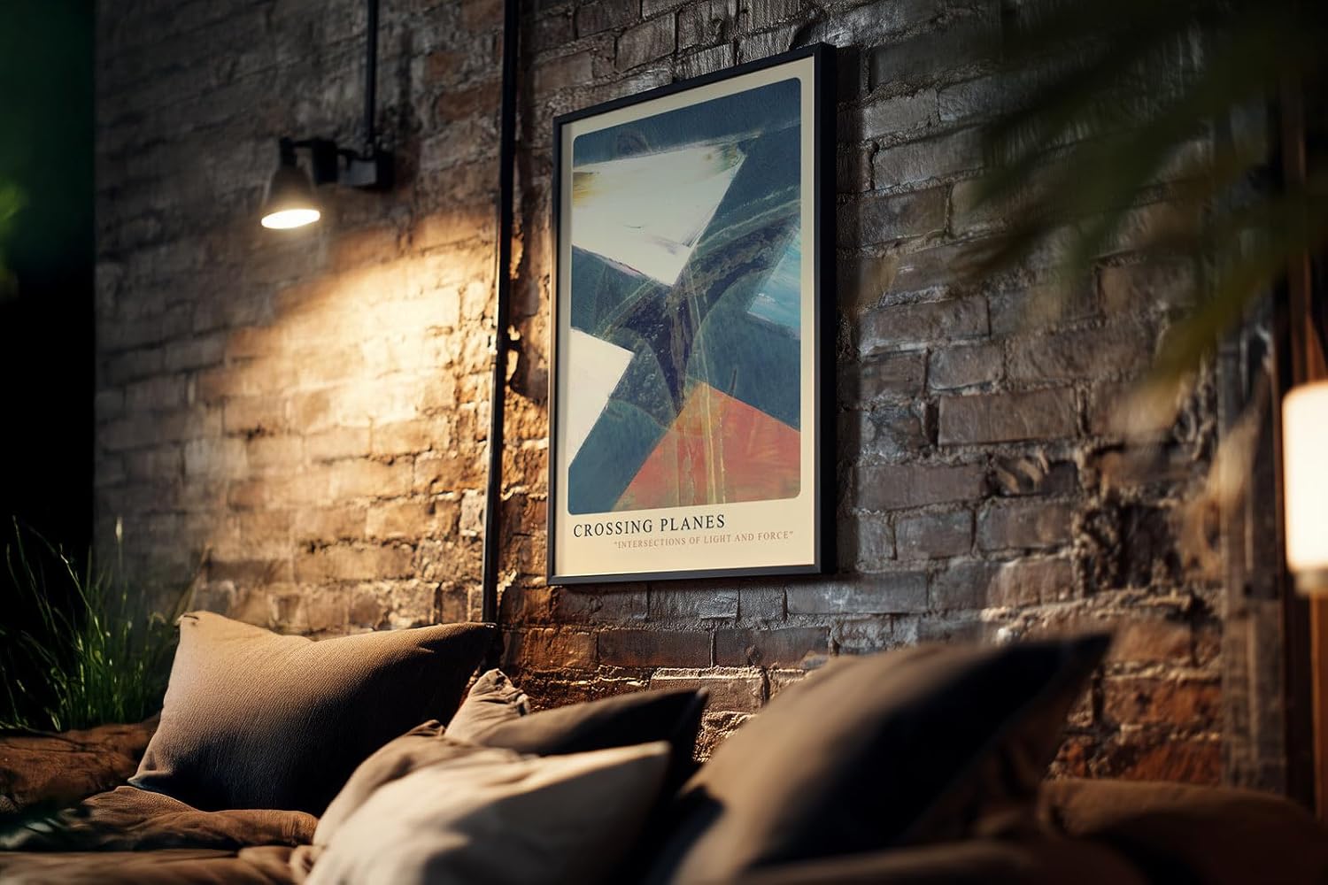 Paul Sinus Kunstdruck 40x60cm Crossing Planes Blau Licht Fläche Abstrakt Schnittpunkt Bewegung