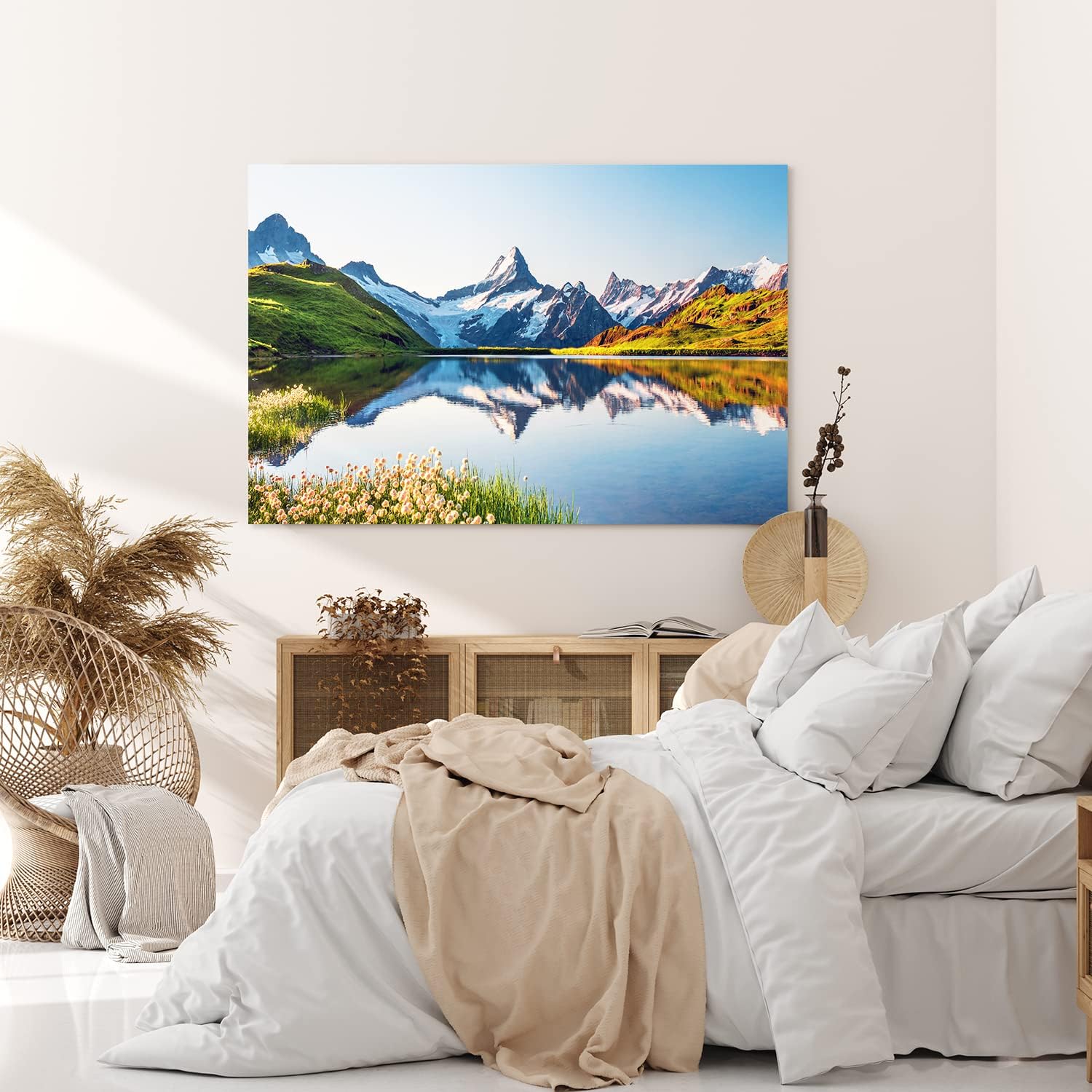 Paul Sinus Wandbild 120x80cm Bachalpsee Schweiz Alpensee See Landschaft Berggipfel