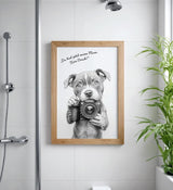 Paul Sinus Poster/Leinwandbild/Rahmenoption Lustiges Hundebild – Witzige Klo-Deko fürs Gäste-WC – Perfekt für Fotografie-Fans