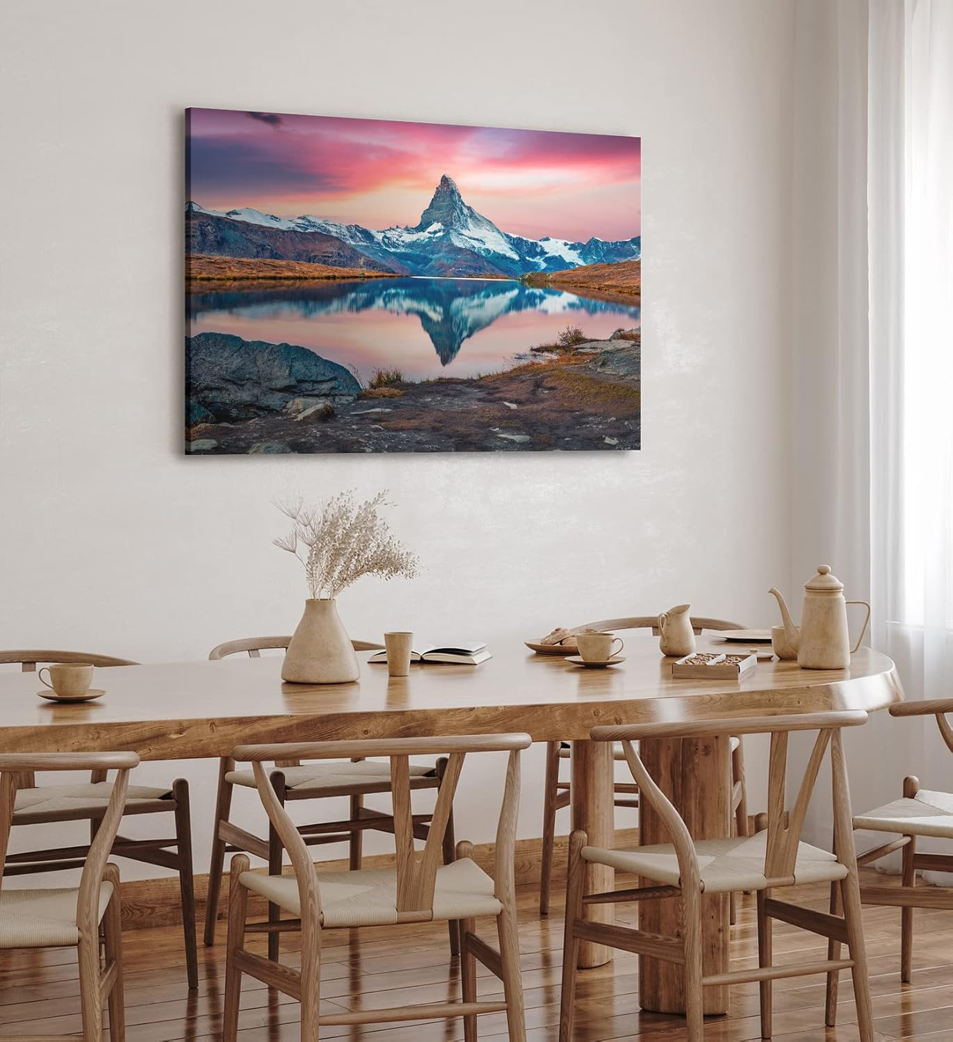 Paul Sinus Wandbild 120x80cm Stellisee See in der Schweiz Alpen Berggipfel