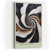 Paul Sinus Wandbild in 40x60cm Vortex of Grace – Abstraktes Wirbelmotiv in Schwarz, Weiß und Gold für moderne Raumgestaltung