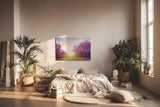 Sinus Art Wandbild 120x80cm Zauberhafte Lavendellandschaft mit Lichtspiel und blühenden Büschen