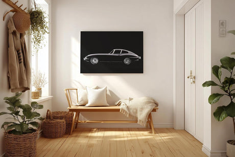 Sinus Art Wandbild 120x80cm Stilvolles Seitenprofil eines Oldtimers im Studio-Look – minimalistisch und ausdrucksstark gehalten