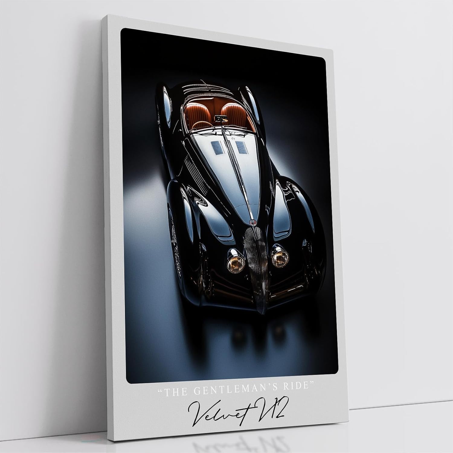 Paul Sinus Leinwandbild 80x120cm Velvet V12 – Luxus, Oldtimer, Sportwagen, Eleganz, Retro, Automobil, Exklusivität, Geschwindigkeit, Design, Stil