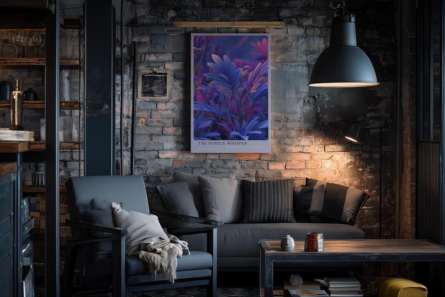 Paul Sinus Wandbild in 40x60cm The Purple Whisper – Traumhafte Nahaufnahme violetter Pflanzenblätter in leuchtenden Farbverläufen für moderne Raumakzente