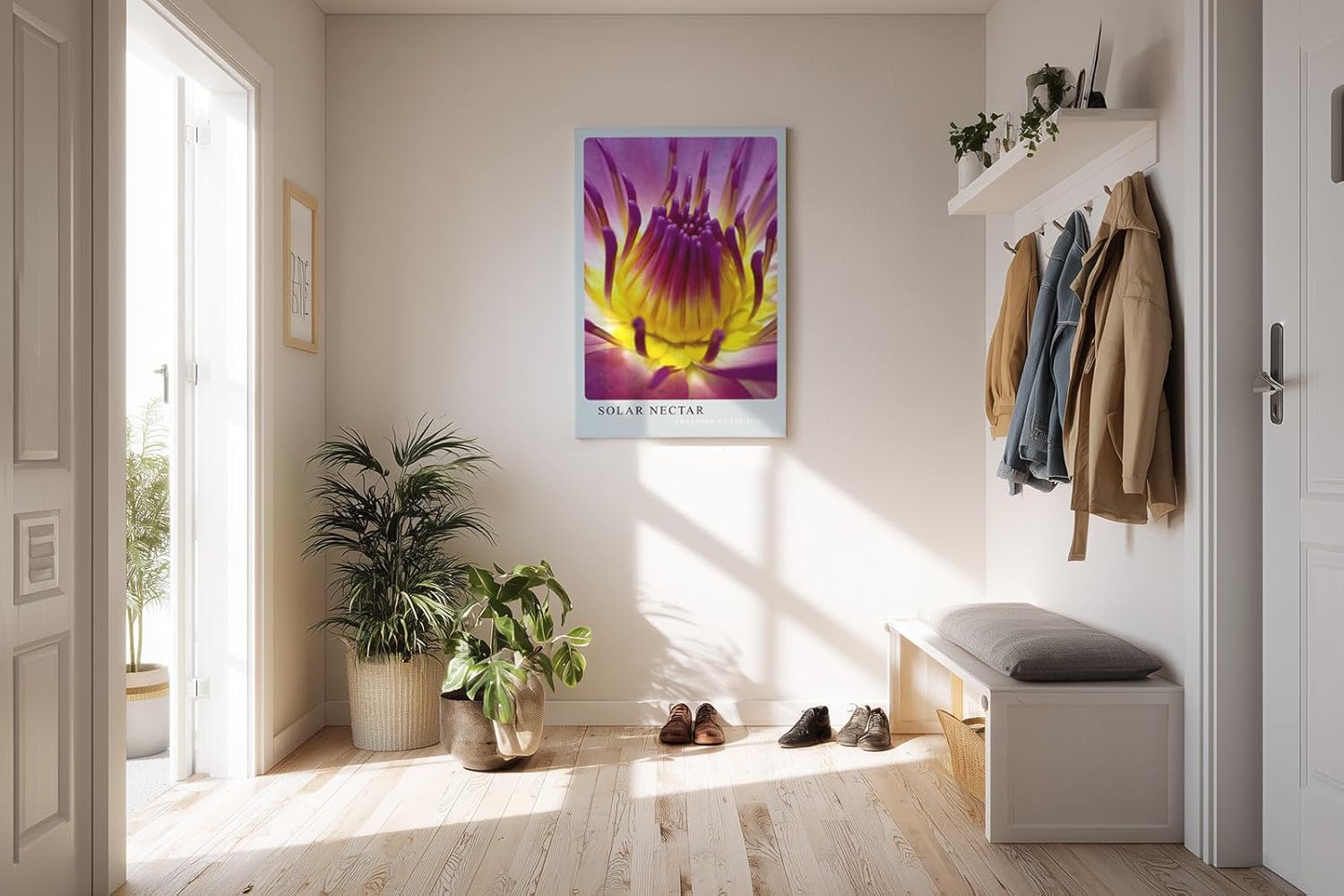 Paul Sinus Kunstdruck 40x60cm Blume Makro Gelb Pink Lila Lotus Blüte Solar Nectar