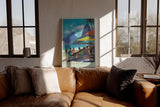 Paul Sinus Wandbild in 40x60cm Rio de Janeiro Strandansicht mit Zuckerhut, Sonnenschirmen und lebendiger Café-Szene in sommerlicher Farbigkeit