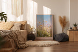 Paul Sinus Wandbild in 40x60cm Song of the Meadow Zarte Wildblumen im Sommerwind vor blauem Himmel für frische und natürliche Raumakzente